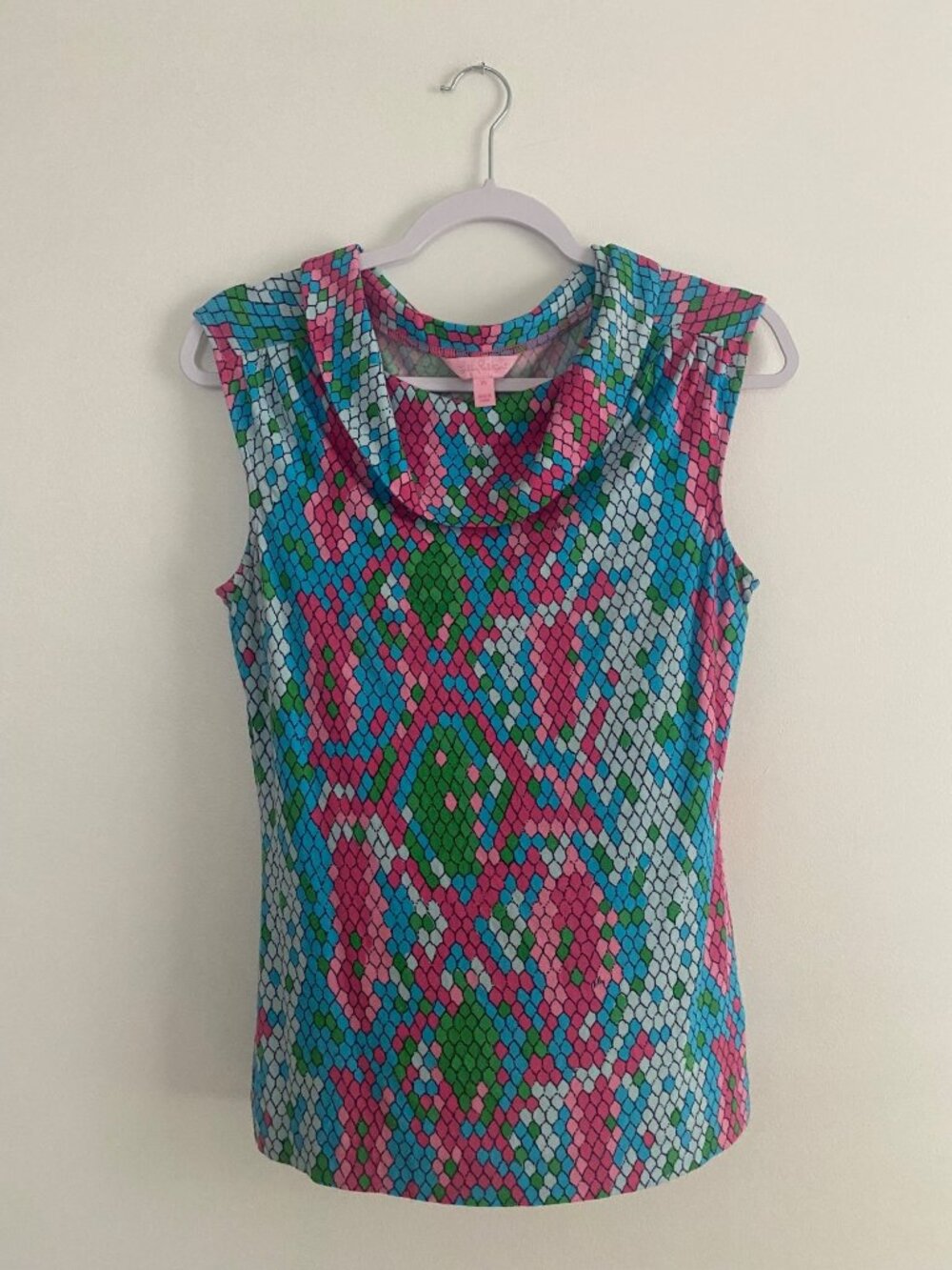 Lilly Pulitzer Show Me Some Skin Sleeveless Cowl Neck Top XS